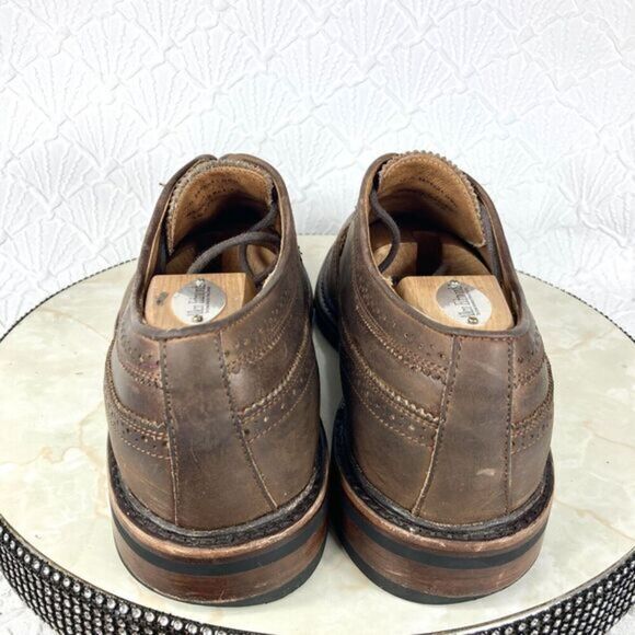 Frye Shoes Men Size 12 Brown Distressed Leather James Wingtip Attractive Oxfords - Picture 8 of 12